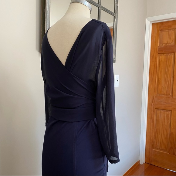 Back and bridge navy mini dress. - Picture 5 of 11